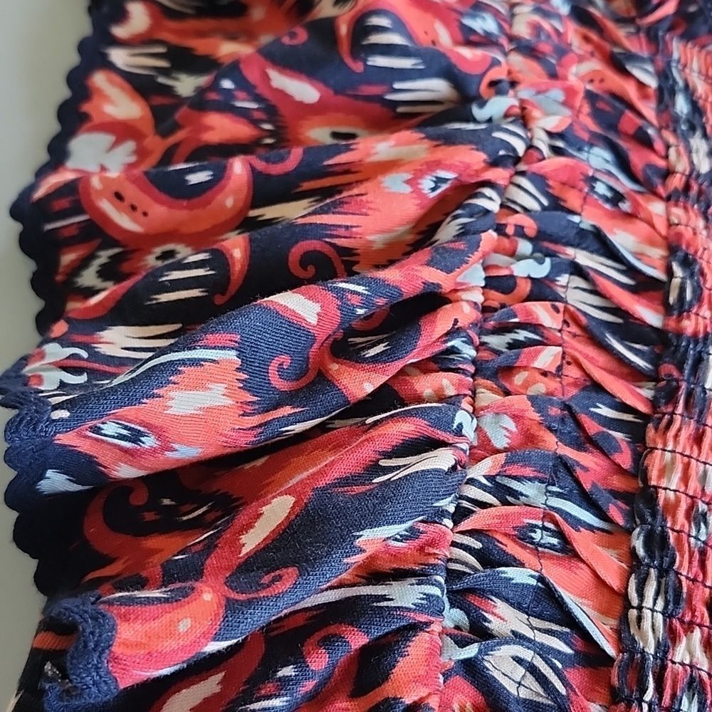 Anthropologie Let Me Be Smocked Crop Top Boho Retro 70's Size M - Picture 9 of 15